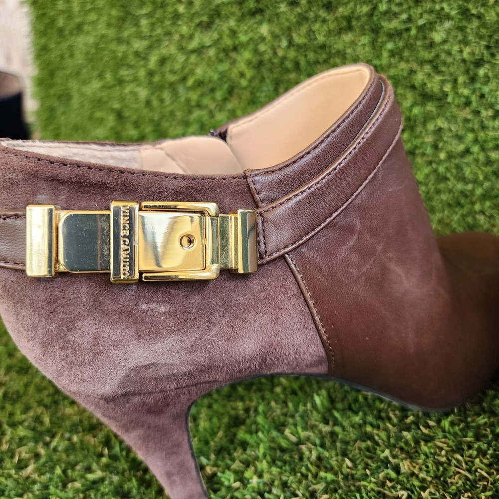 Vince Camuto Vanny Womens Brown Leather 3inches Heel Ankle Bootie Women's 8.5 - Picture 4 of 9